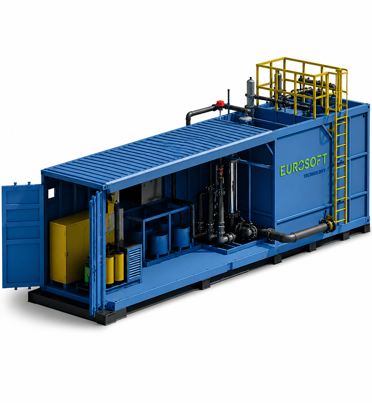 Containerized sewage treatment plant system